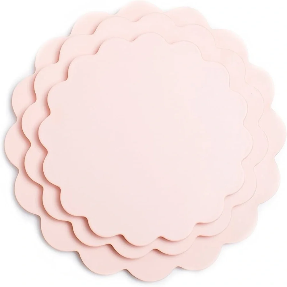 Sugar & Cloth Peach Scallop Melamine Serving Set, 3-Piece